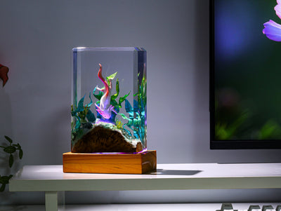 Axolotl Epoxy Resin Lamp