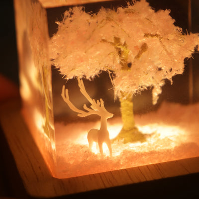 Sakura Scene Square Resin Night Light