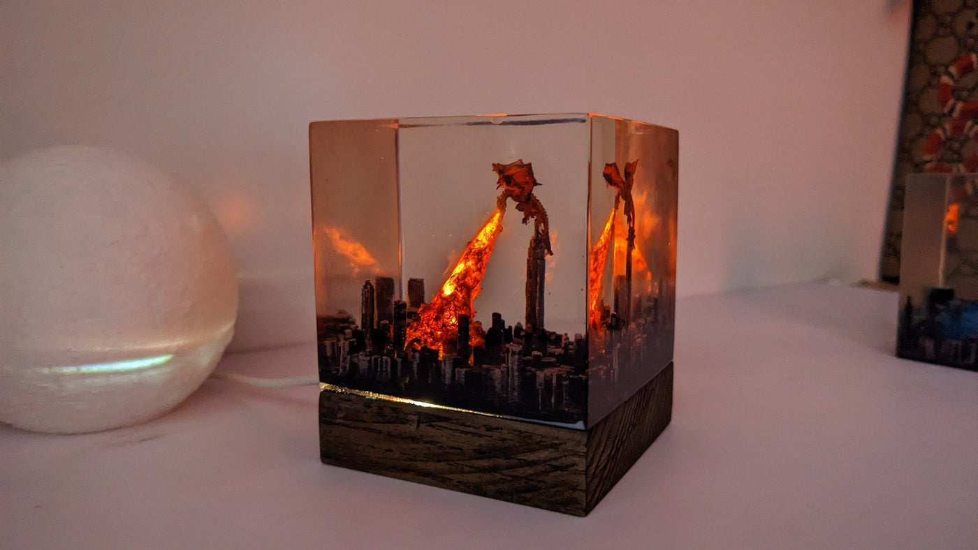 Fire Dragon in City Resin Lamp 2(MTR)