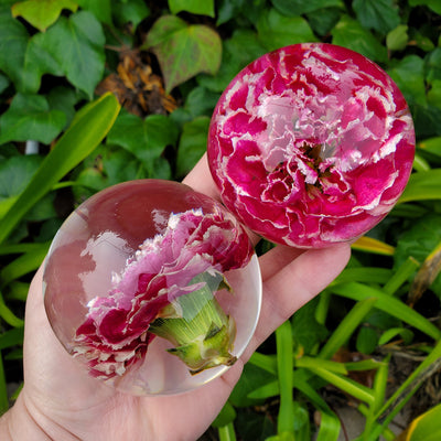 Pink Carnation Resin Sphere