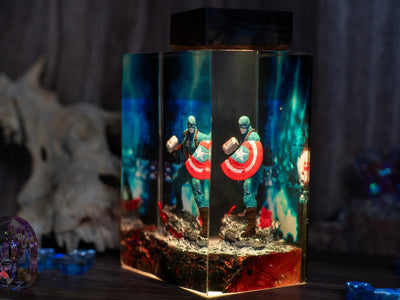 Ca.ptain A.merica Resin Night Light