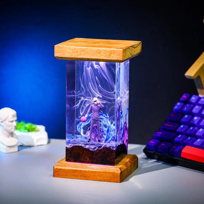 Gojo Satoru Jujutsu Kaisen Epoxy Resin Wood Lamp