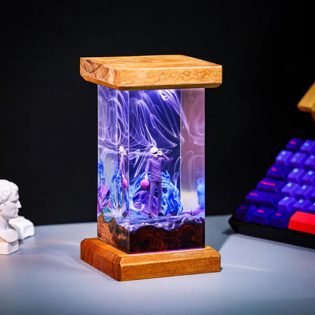 Gojo Satoru Jujutsu Kaisen Epoxy Resin Wood Lamp