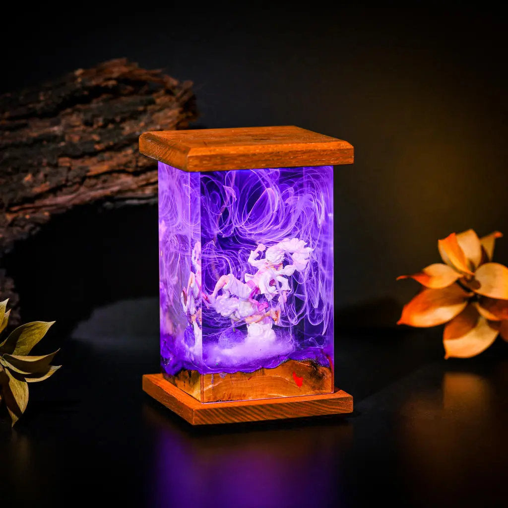 Gear 5 Lu.ffy Epoxy Resin Wood Lamp