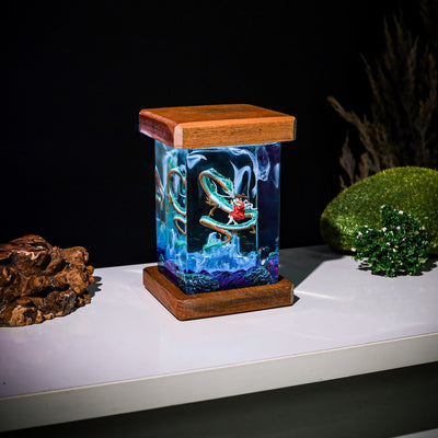 Haku Dragon and Chihiro Epoxy Lamp