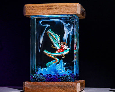 Haku Dragon and Chihiro Epoxy Lamp