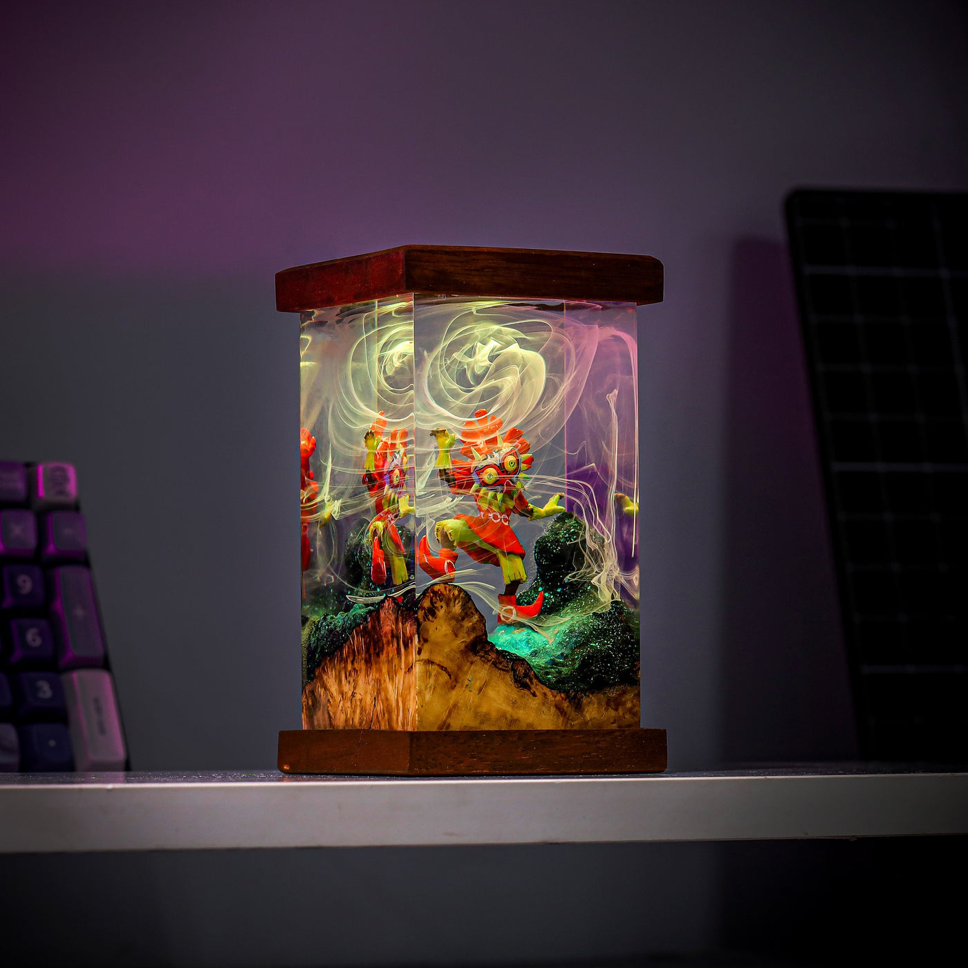 Skull Kid Zelda Epoxy Wooden Lamp