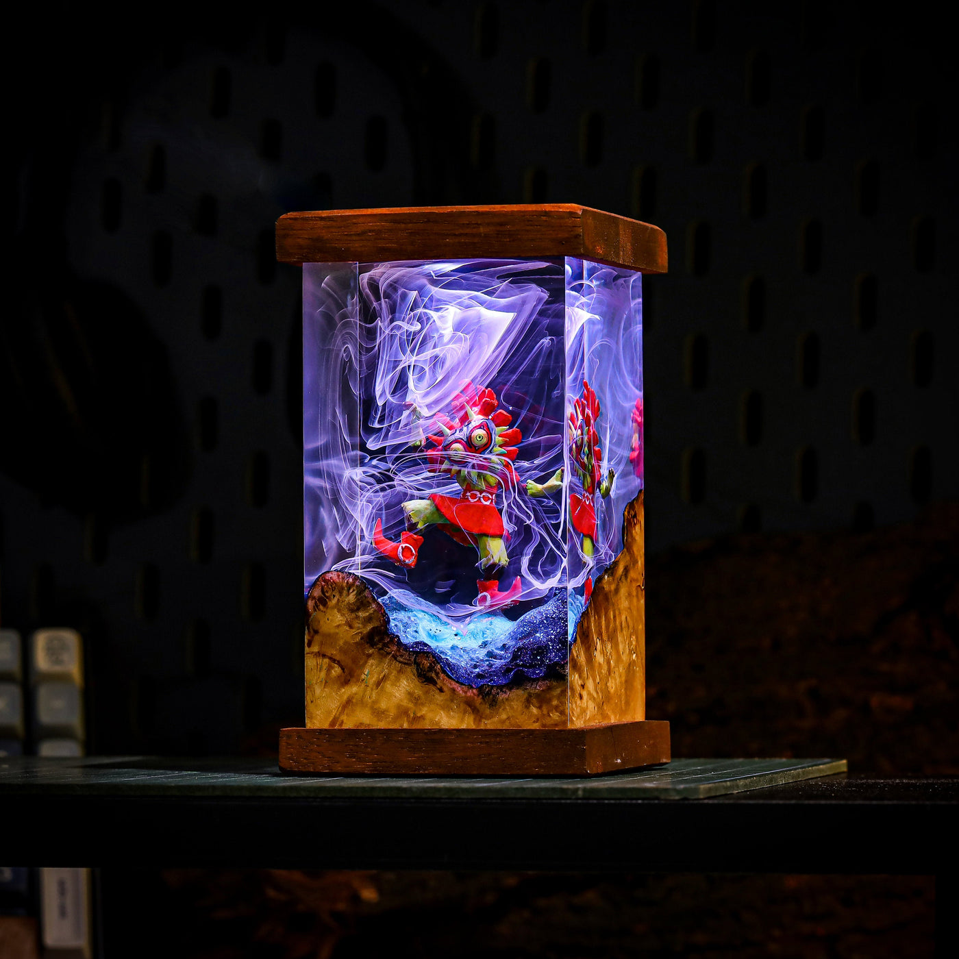 Skull Kid Zelda Epoxy Wooden Lamp