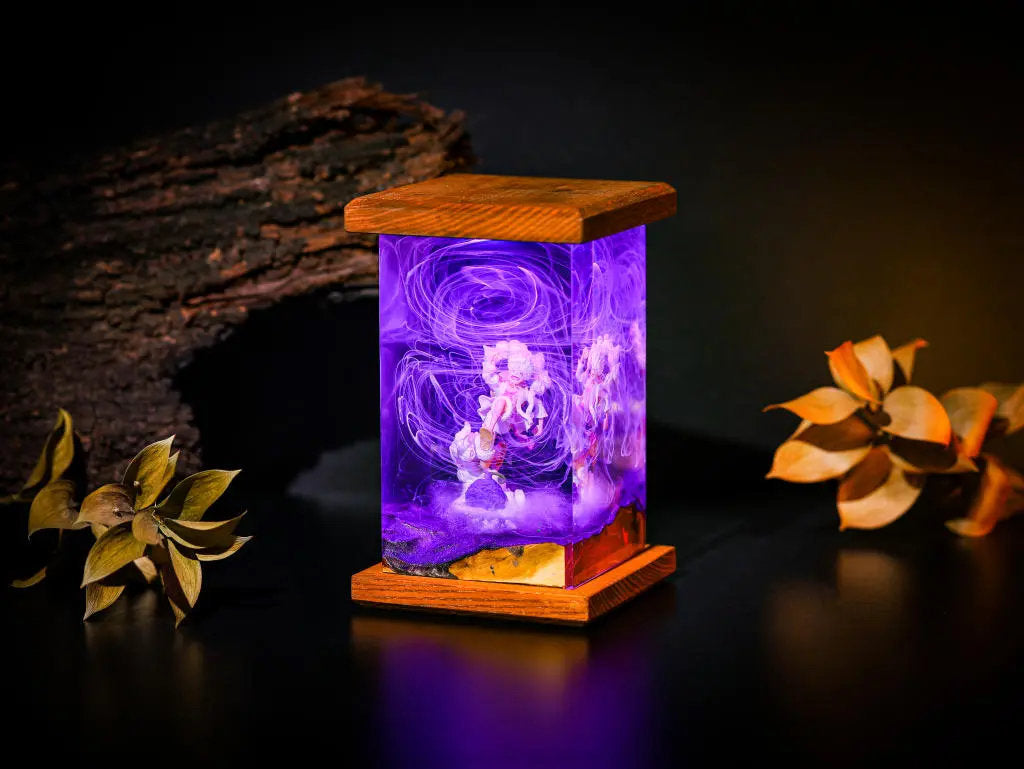 Gear 5 Luffy Epoxy Resin Wood Lamp