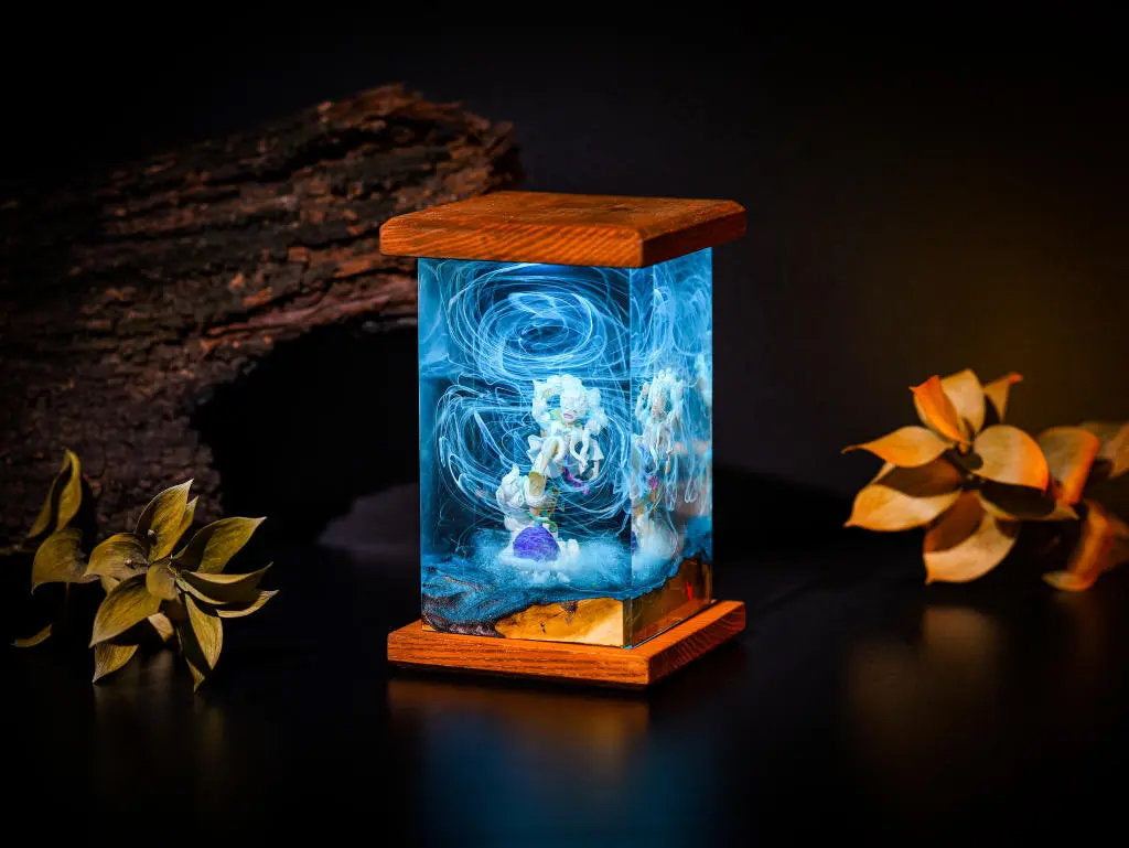 Gear 5 Luffy Epoxy Resin Wood Lamp